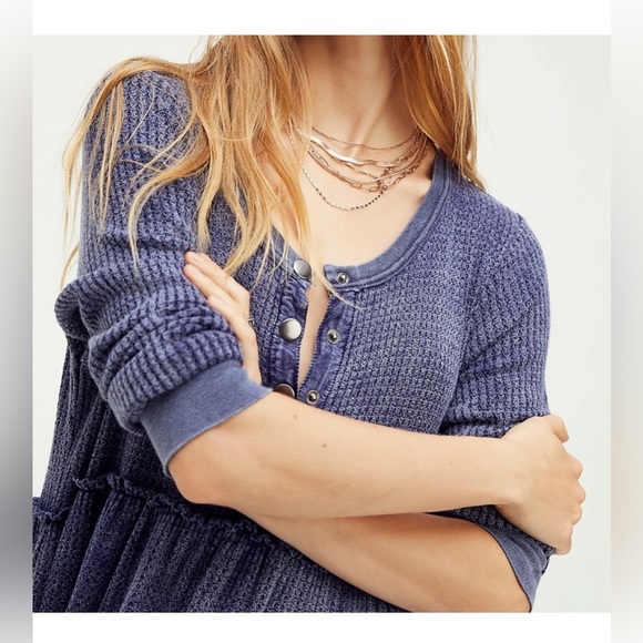Free People Marissa Henley Waffle size medium - Picture 9 of 12